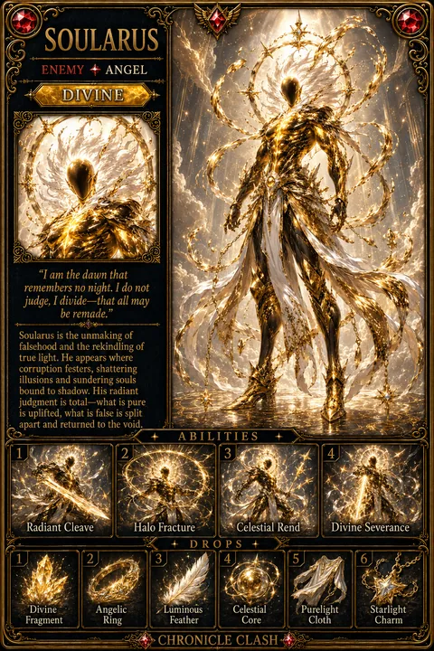 Chronicle Clash card art: Soularus (Enemy card: Angel)