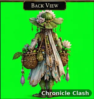 Chronicle Clash artwork: Character Crownfen Marsh Lotus Keeper Back