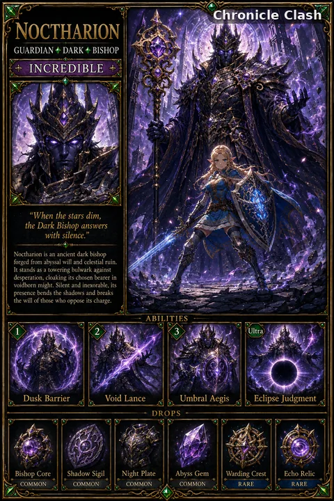 Chronicle Clash card art: Noctharion (Guardian)